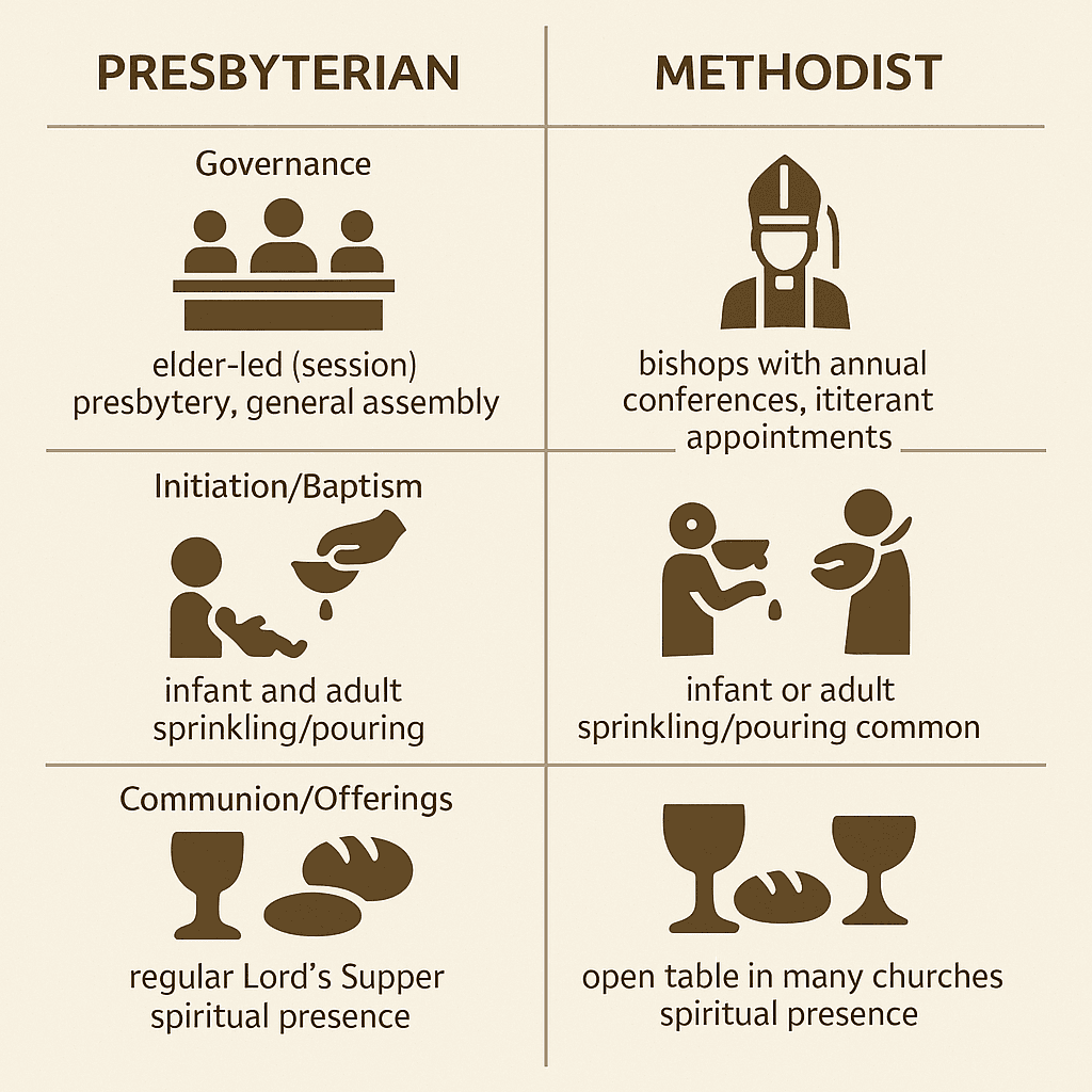 Presbyterian vs Methodist - Beliefs, Differences, and Comparison Chart